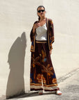 PANTALONE PALM TABACCO