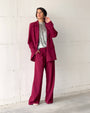 OVERSIZED DAMIAN TROUSERS CHERRY
