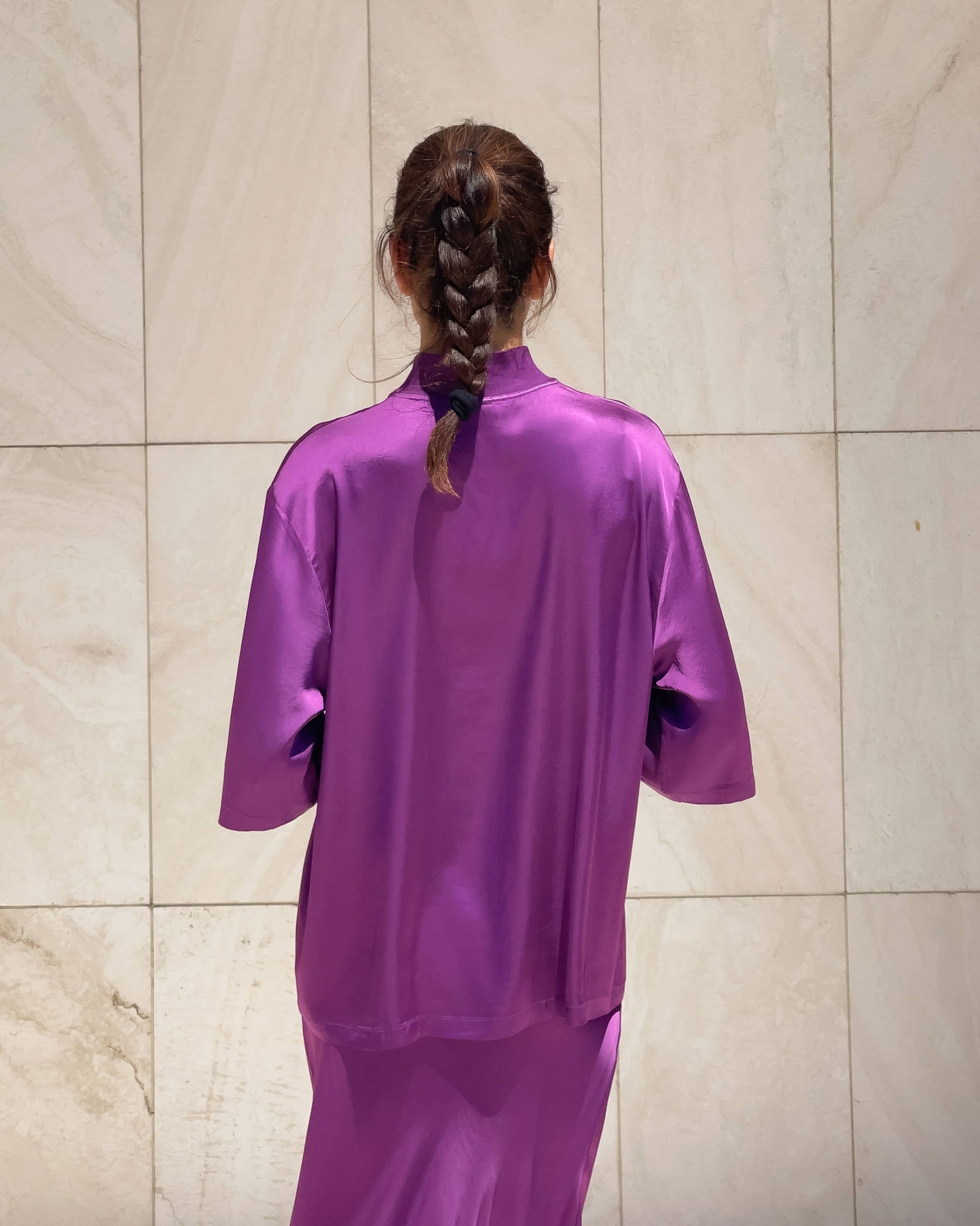 T-SHIRT OVER IN SATIN NORA SICILIA