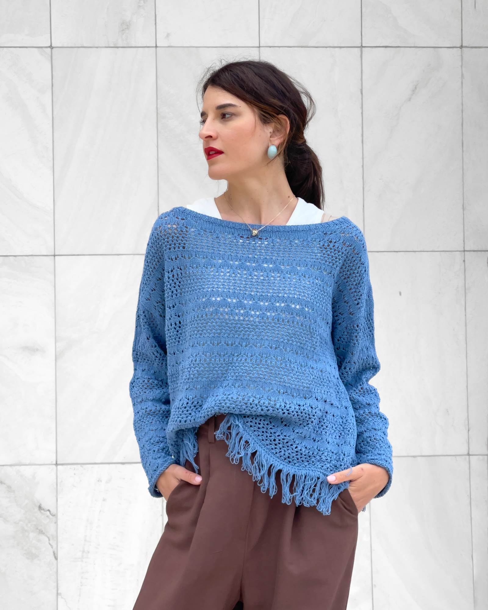 PULL CON FRANGE ANDYE DENIM