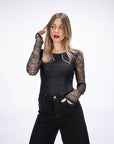 BODY IN PIZZO SHARA PE NERO