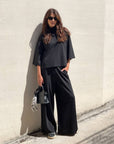 PANTALONE PALAZZO MOLINA NERO