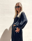 BLUSA SATIN JADE' NERO