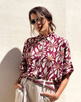 CAMICIA LEONA IN POPELINE DI VISCOSA PURPLE