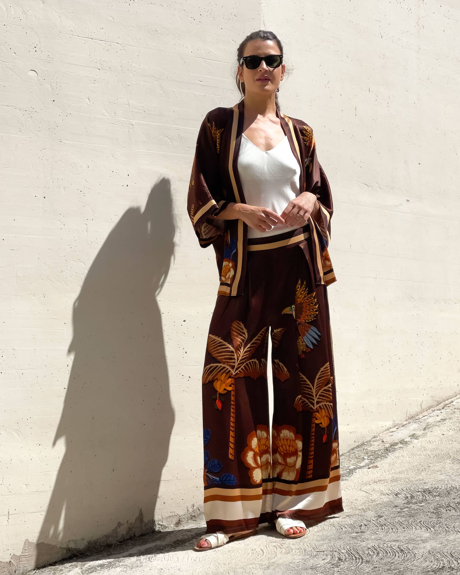 PANTALONE PALM TABACCO