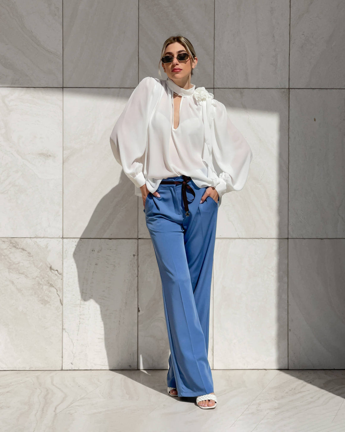 BLUSA IN GEORGETTE EUDORA PANNA
