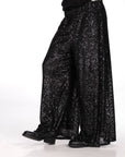 PANTA PALAZZO PAILLETTES JOSIE NERO