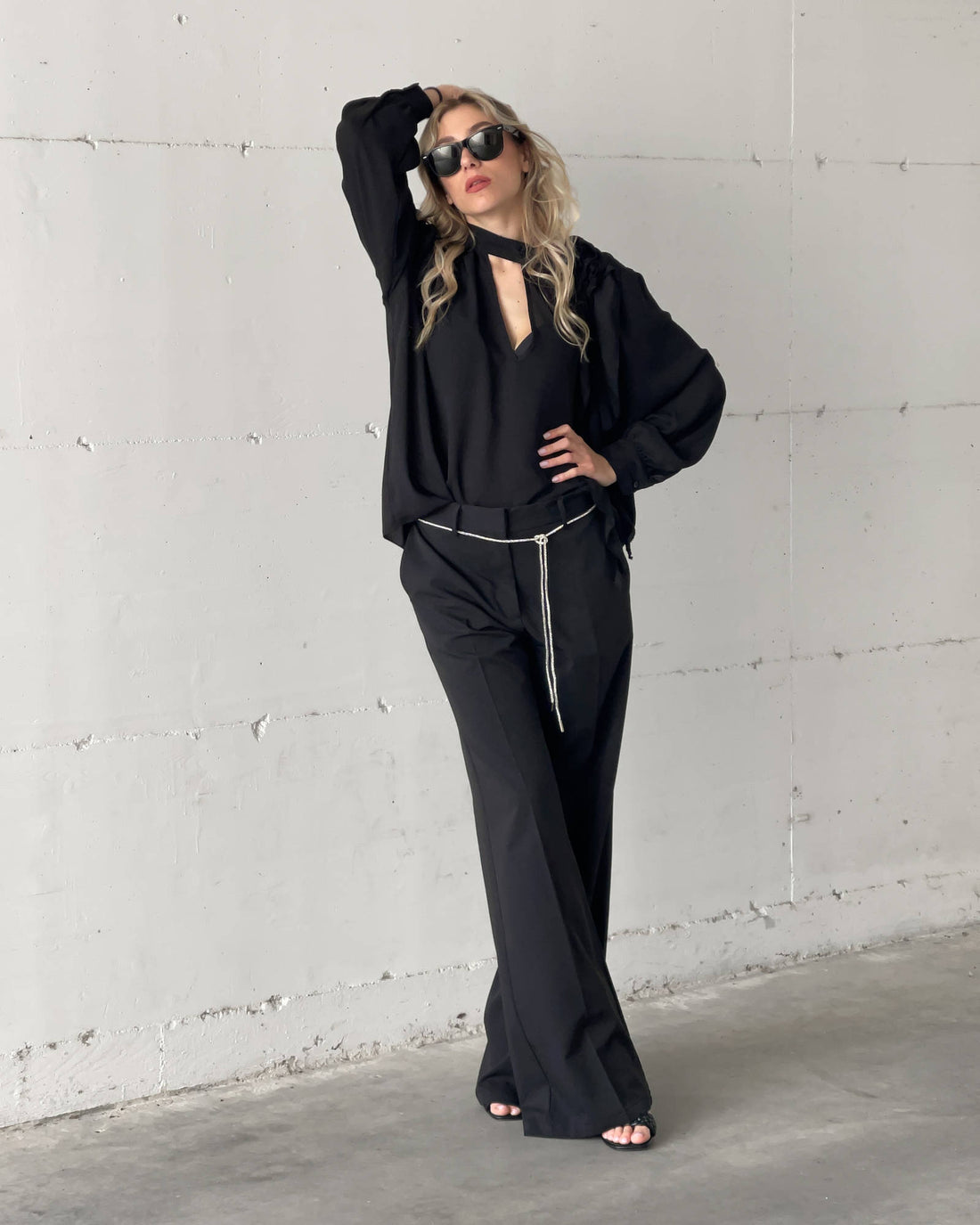 BLUSA IN GEORGETTE EUDORA NERO