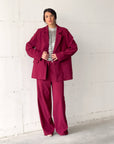 OVERSIZED DAMIAN BLAZER CHERRY