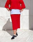 GONNA IN FELPA GINNY ROSSO