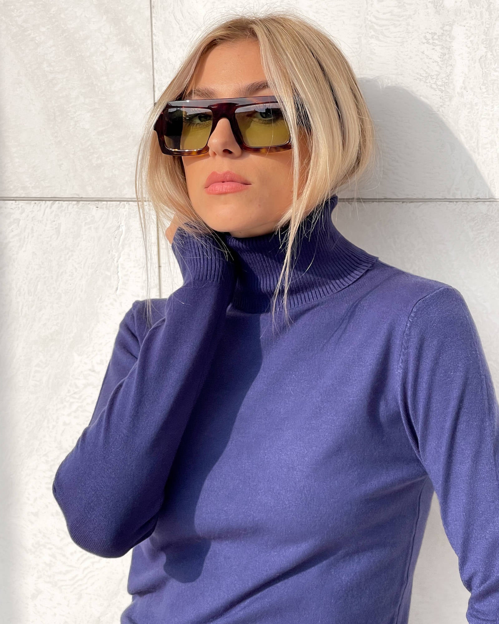 DOLCEVITA IN MAGLIA FINE BLU