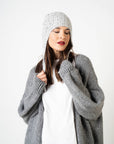 CUFFIA COPRIORECCHIE CON PAILLETTES GRIGIO