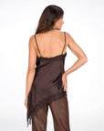TOP ARIETE IN SATIN MORO