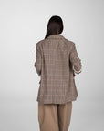 GIACCA OVER CHECK TWEED BROWN