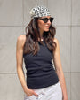 TOP CANOTTA A COSTINE MIAMI NERO
