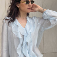 BLUSA ROUCHES OPHELIA NUVOLA