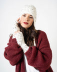 MUFFOLE CON PAILLETTES PANNA