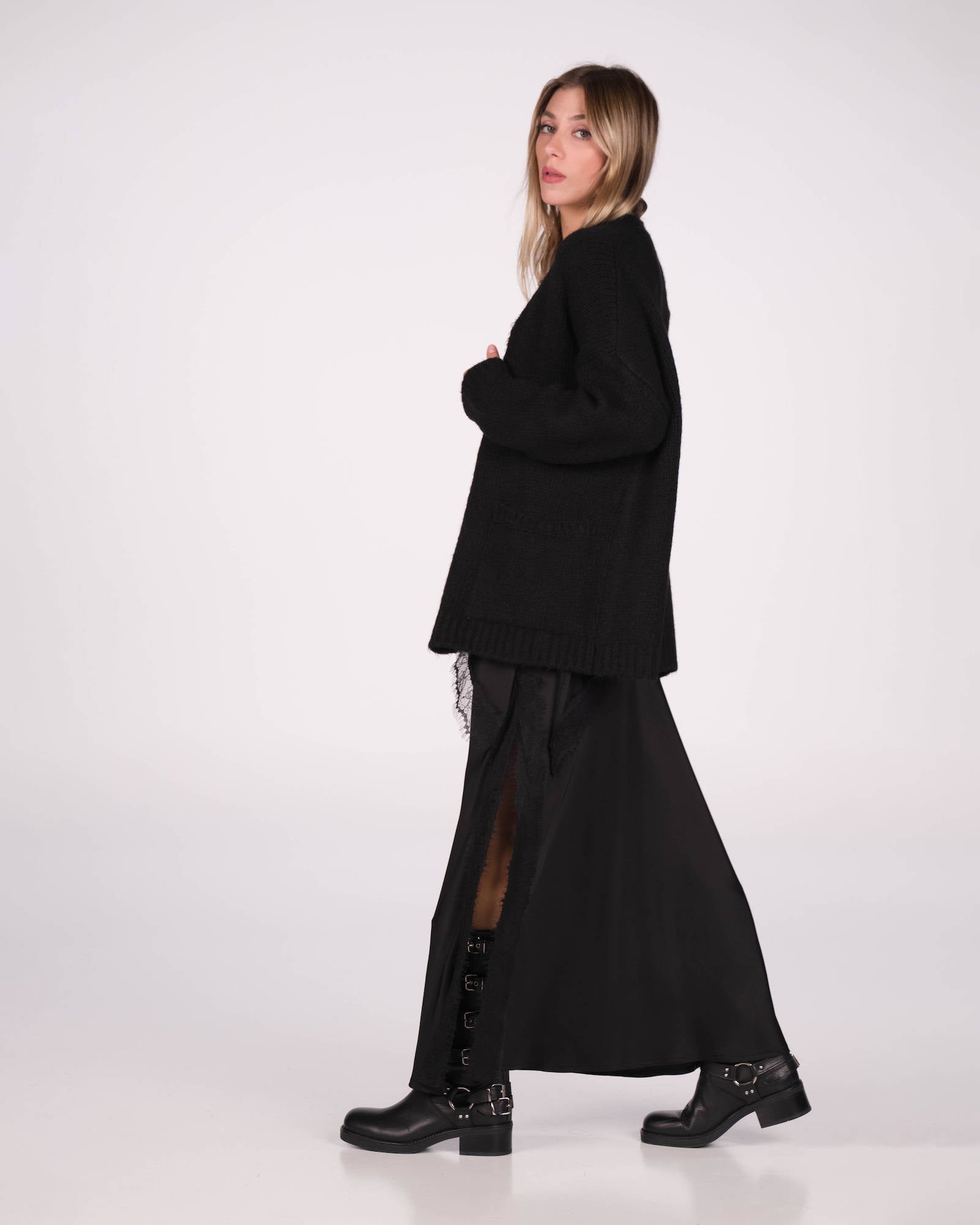 CARDIGAN ASTRAT NERO
