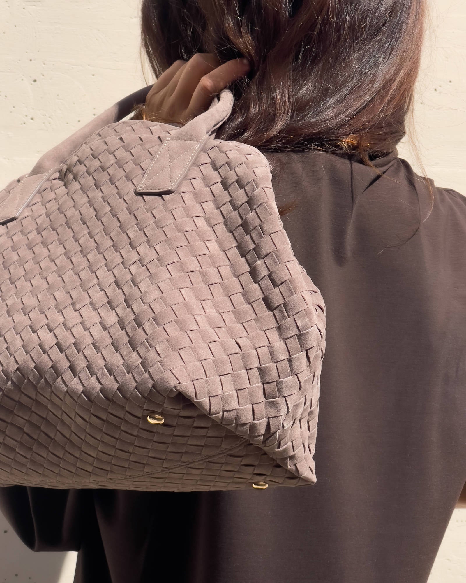 WOVEN BAG BROWNE