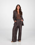 PANTALONE ANDREA CHECK GALLES BROWN BLU