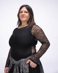 BODY IN PIZZO SHARA PE NERO