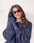 GUANTI LUNGHI VELOUR BLU