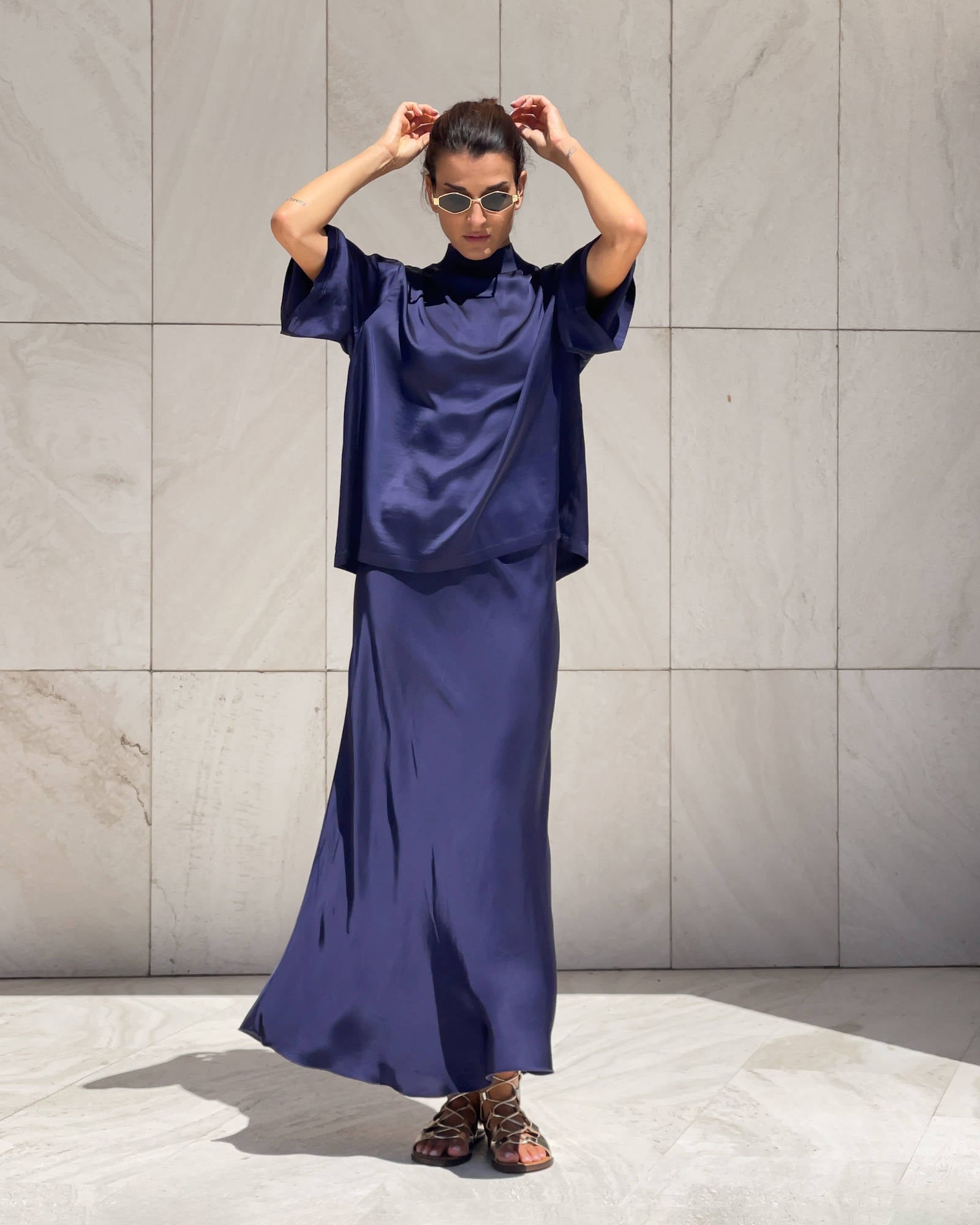 T-SHIRT OVER IN SATIN NORA NIGHT