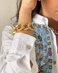 BRACCIALE A CATENA GRANDE PITONATA ORO