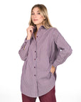 CAMICIA HEATHER RIGA BORDEAUX