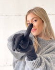 GUANTI LUNGHI VELOUR NERO