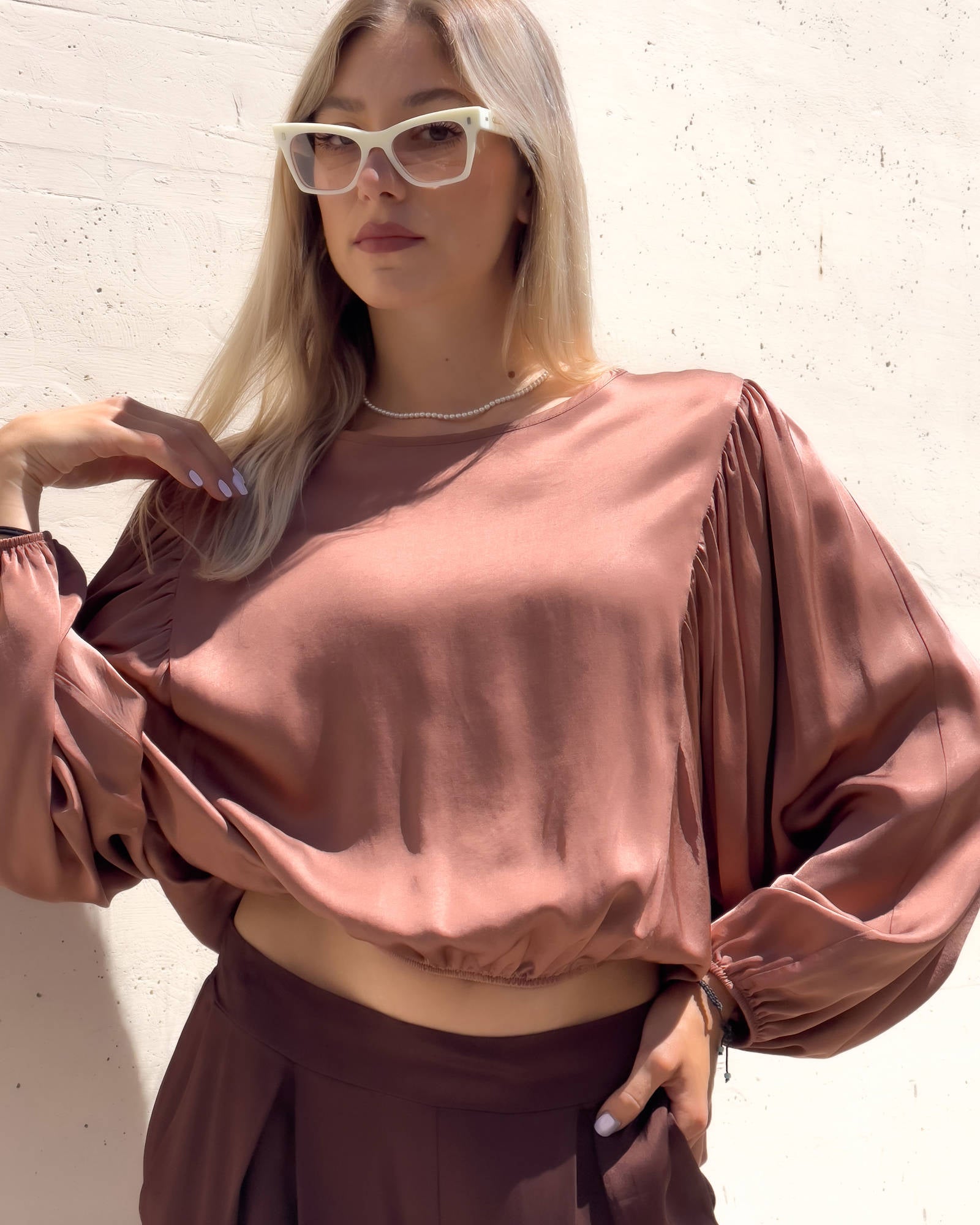 BLUSA SATIN JADE' CASTAGNA