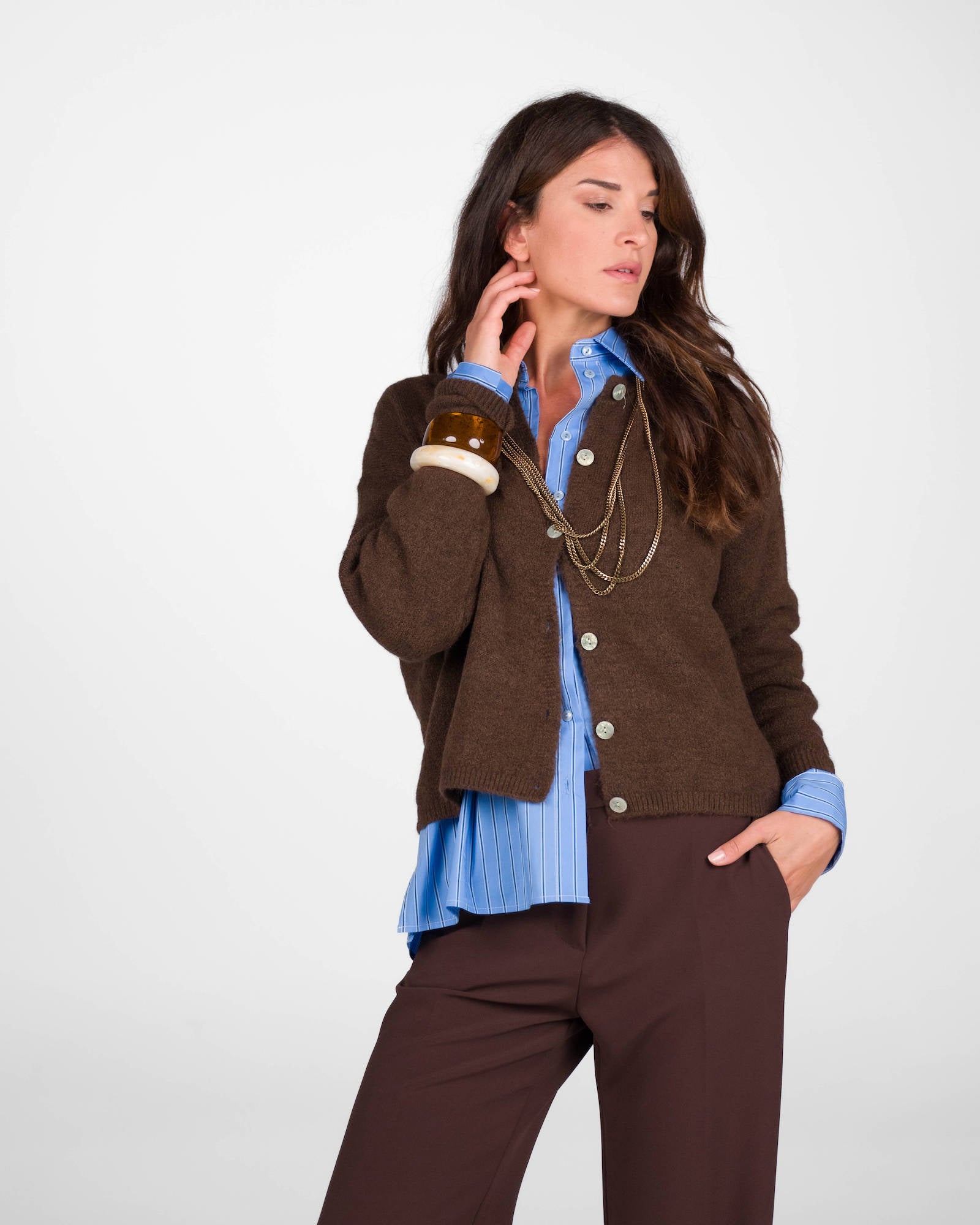 CARDIGAN LEA CIOCCOLATO