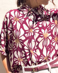 CAMICIA LEONA IN POPELINE DI VISCOSA PURPLE