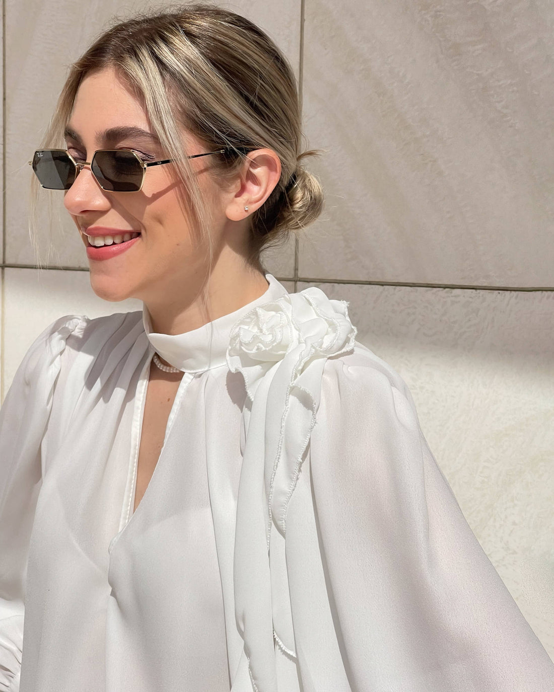 BLUSA IN GEORGETTE EUDORA PANNA