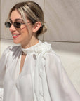 BLUSA IN GEORGETTE EUDORA PANNA