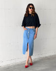 DENIM DIVA SKIRTS LIGHT WASH