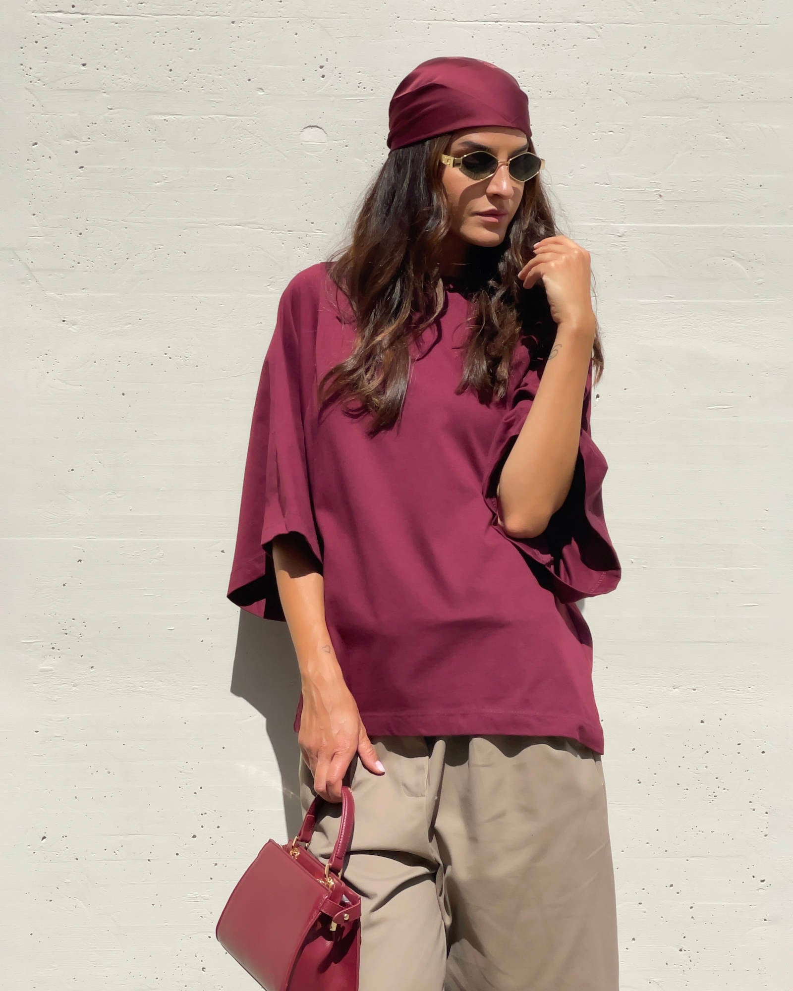 T-SHIRT OVER LINDSEY BORDEAUX