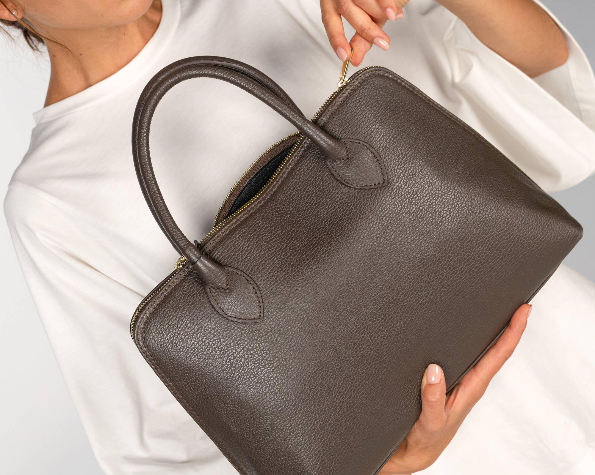 BORSA IN PELLE LUNA COFFEE
