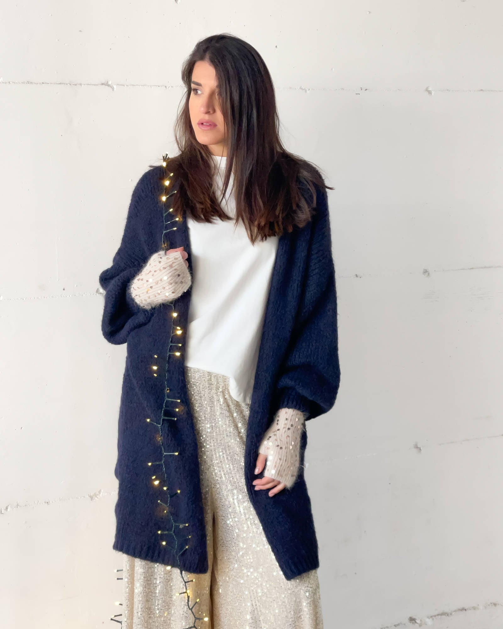 MAXI CARDIGAN COMFY BLU NAVY