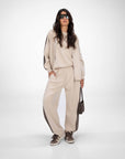FELPA BARNEY CON ZIP BEIGE MARRONE