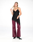 PANTALONE ECOPELLE PETER BORDEAUX