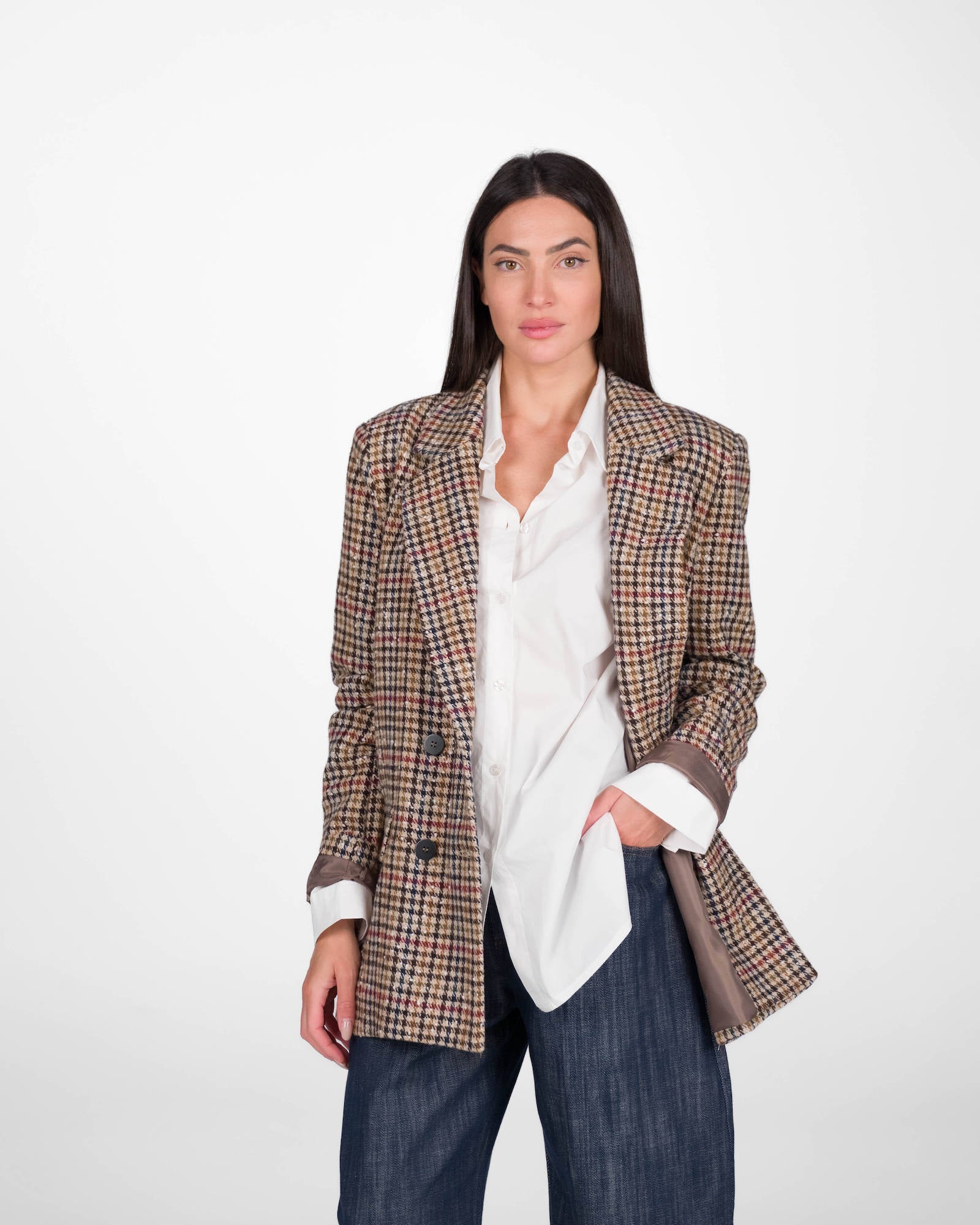 GIACCA CAPPOTTO CHECK OVER ALPINO
