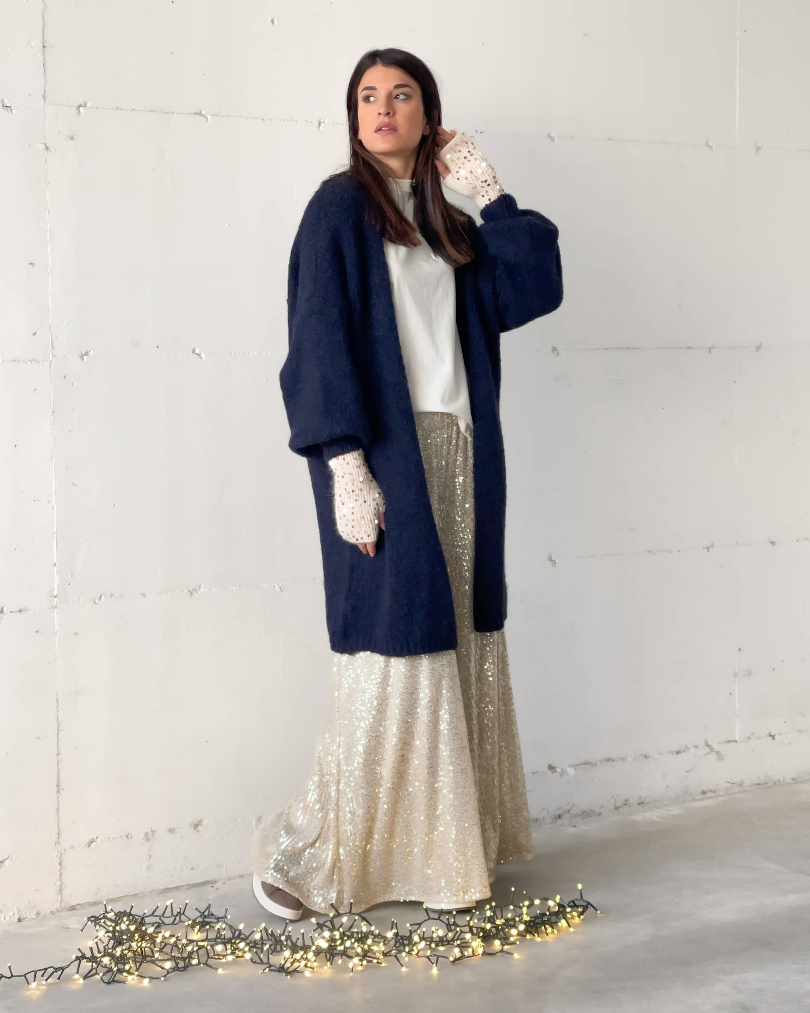 MAXI CARDIGAN COMFY BLU NAVY