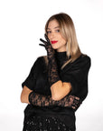 GUANTI IN PIZZO LYSA NERO