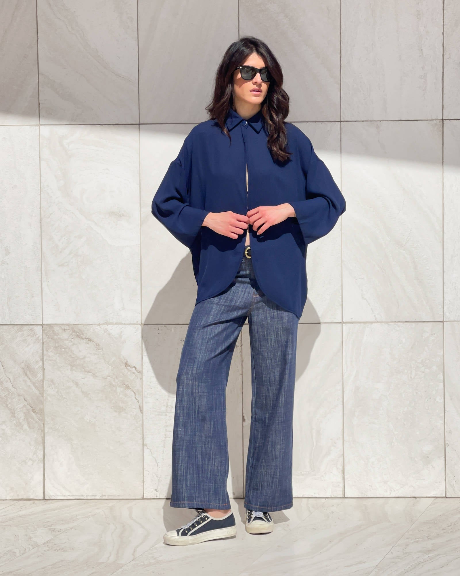 CAMICIA IN GEORGETTE ANDY BLU