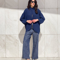 CAMICIA IN GEORGETTE ANDY BLU