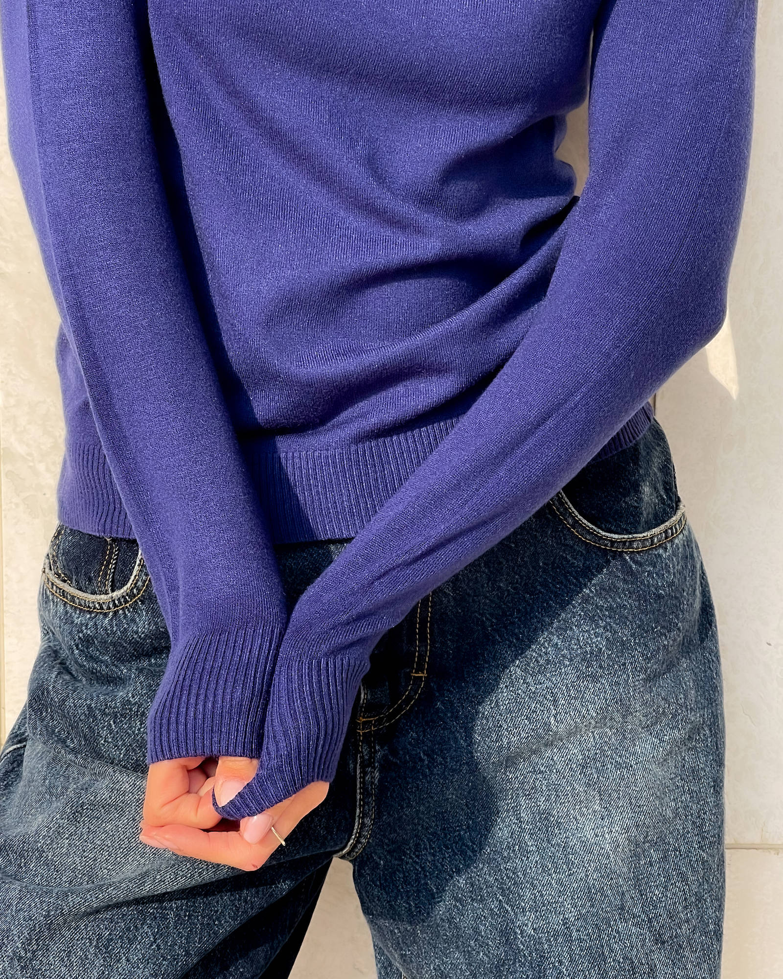 DOLCEVITA IN MAGLIA FINE BLU