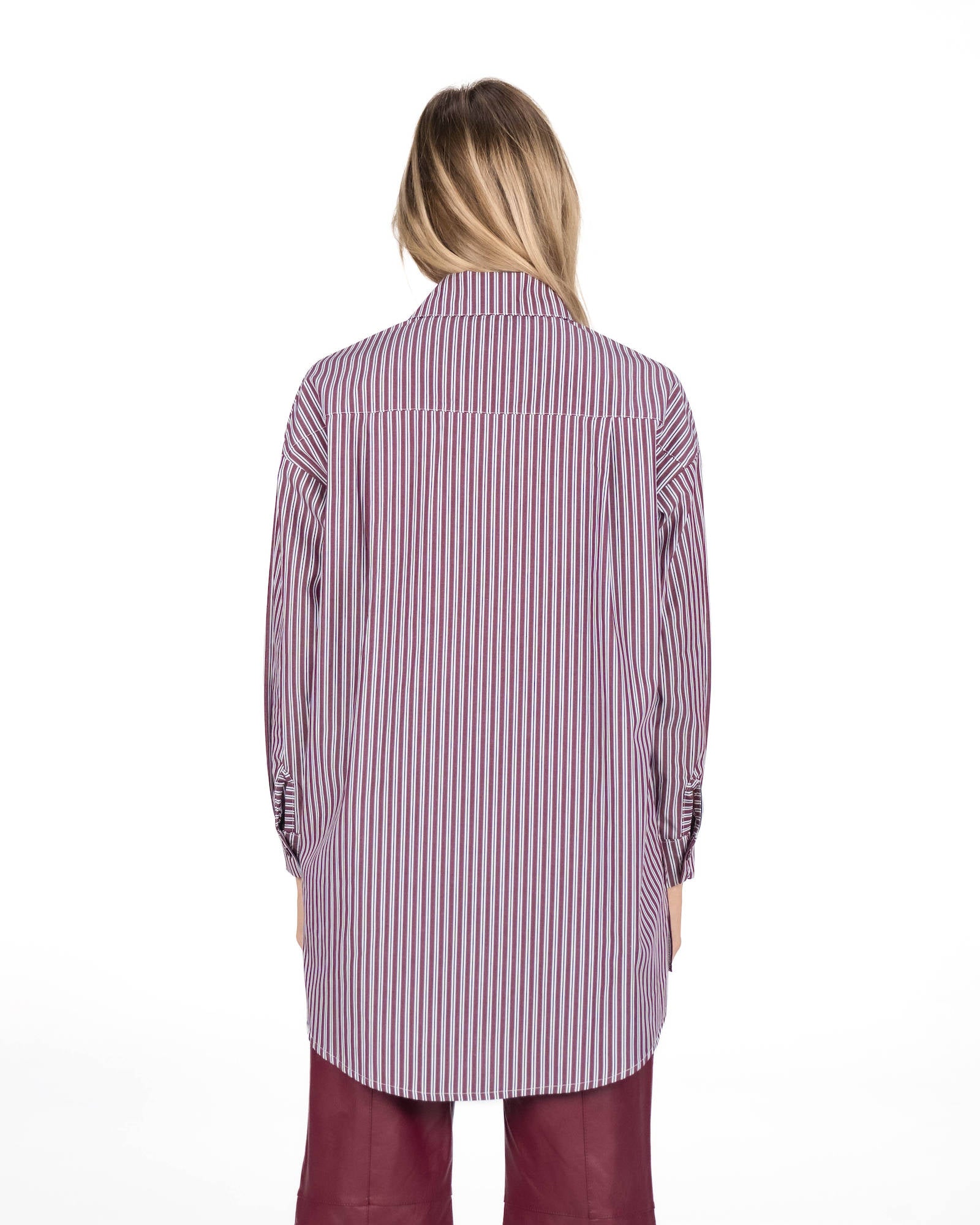 CAMICIA HEATHER RIGA BORDEAUX
