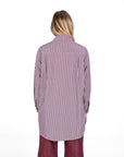 CAMICIA HEATHER RIGA BORDEAUX