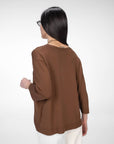 MAGLIA IN VISCOSA MELROSE MARRONE